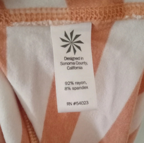 Athleta Ribbon Stripe Faux Wrap Skirt Cosmic Orange & White Stretchy Size XL - Picture 6 of 6